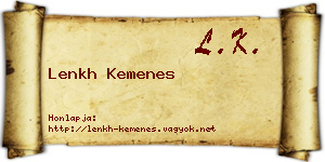 Lenkh Kemenes névjegykártya