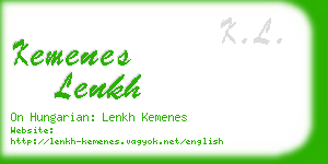 kemenes lenkh business card